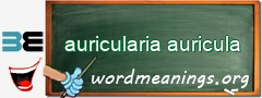 WordMeaning blackboard for auricularia auricula